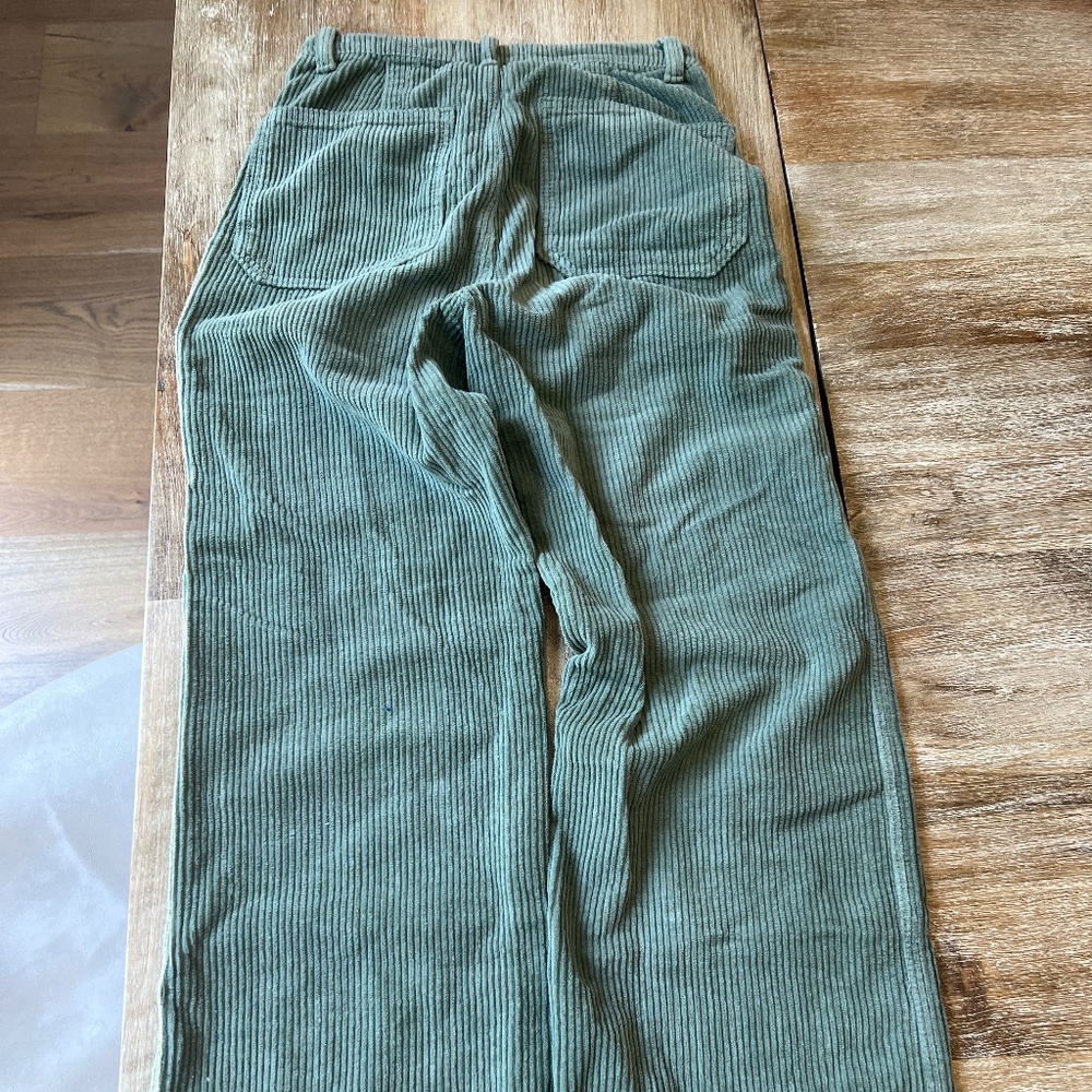 Reformation Alyssa Army Green Corduroy Boot Cut Pants - Picture 9 of 10